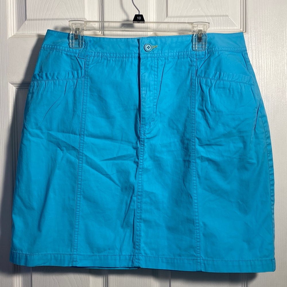 FrenchCuff Mini Skirt Teal Blue Size 14
